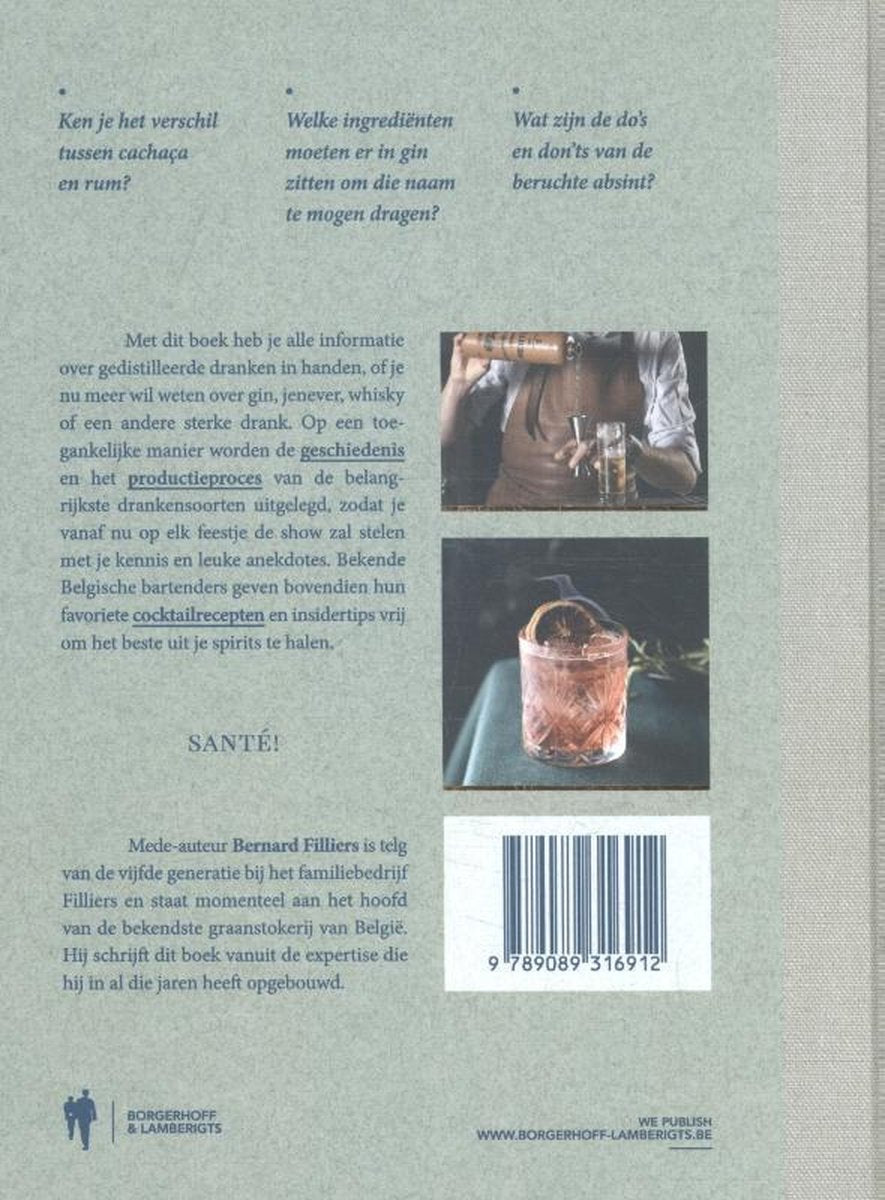 Boek "Gedistilleerde Dranken" door Bernard Filliers